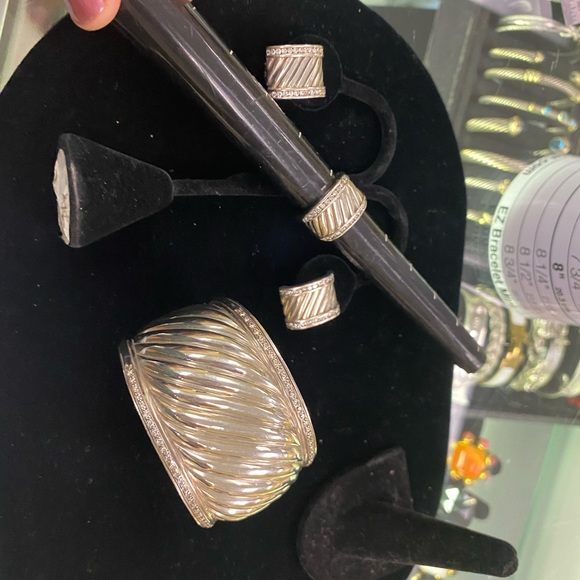 David Yurman Diamond & Sterling Silver Jewelry Set - Picture 2 of 9